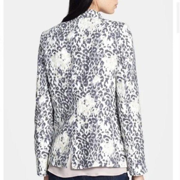 Joie Mehira Leopard Animal Print Linen Blazer Size 0 - Picture 3 of 12